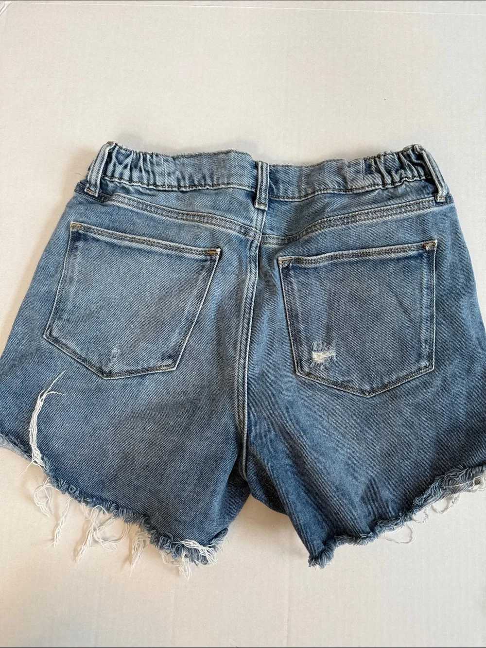 Arizona Jean Company High Waist Denim Shorts Stretch Distressed Blue size 11 - Picture 6 of 10